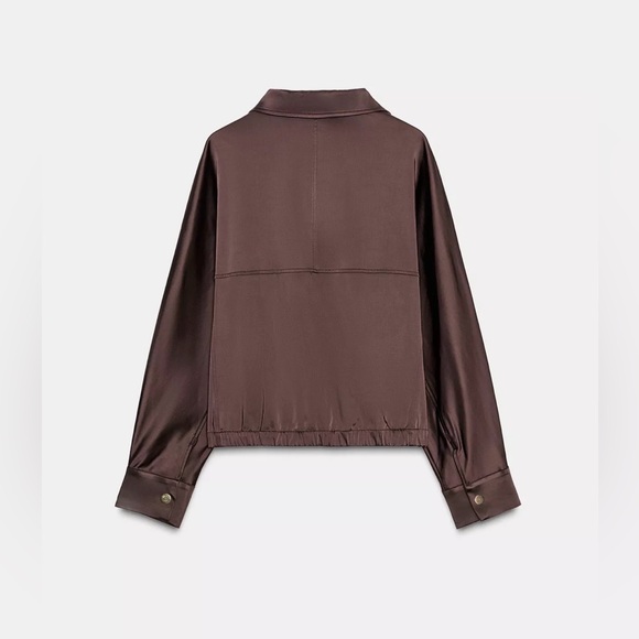 ZARA Satin Zip-Up Jacket - Picture 3 of 5